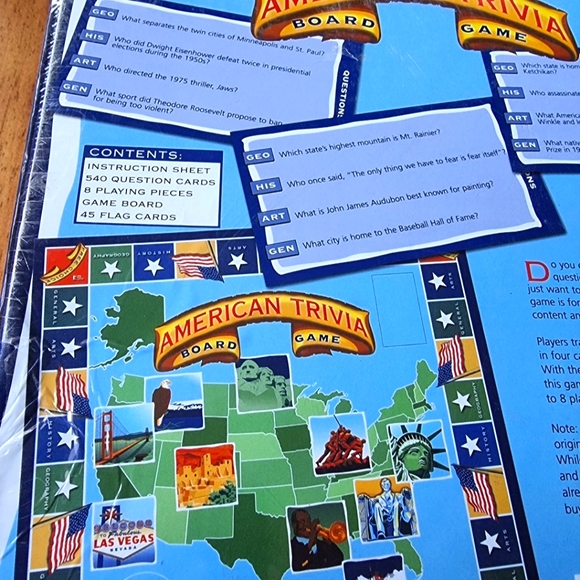 American Trivia Board Game US Geography History Arts Cards Family NEW - Picture 3 of 7